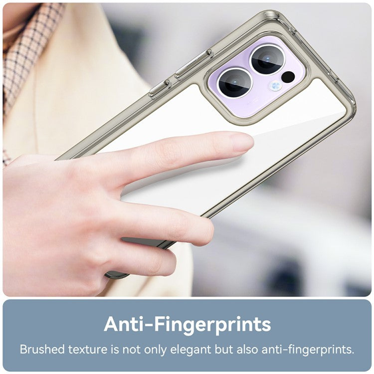 For Oppo Reno13 F 5G Case TPU + Acrylic Protective Clear Phone Cover - Transparent Grey