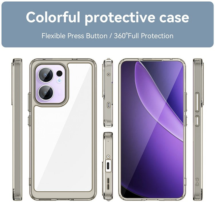 For Oppo Reno13 F 5G Case TPU + Acrylic Protective Clear Phone Cover - Transparent Grey