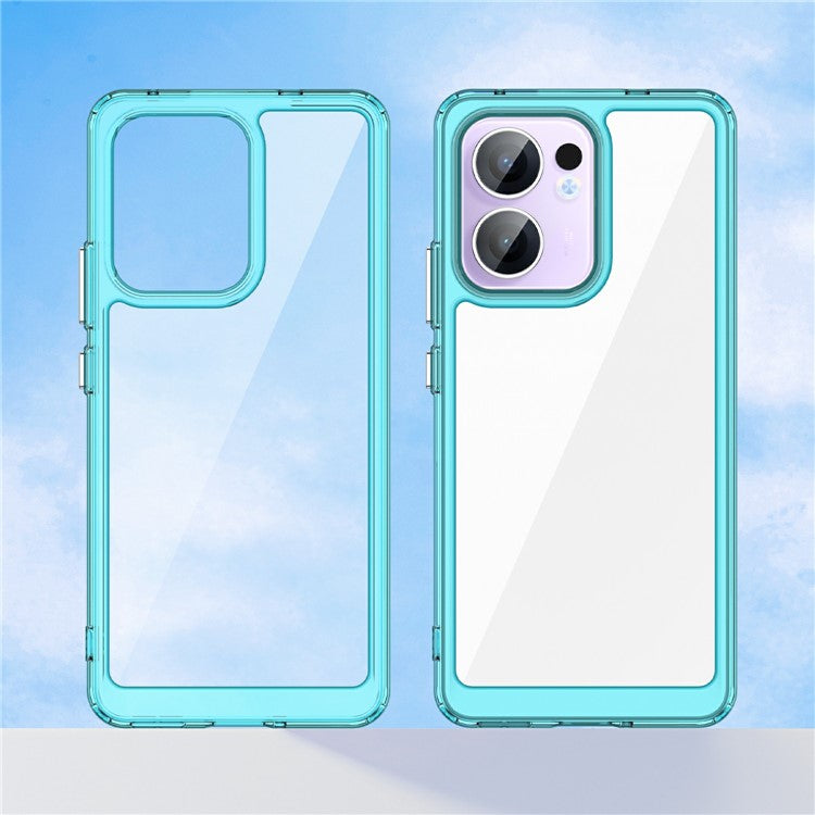 For Oppo Reno13 F 5G Case TPU + Acrylic Protective Clear Phone Cover - Transparent Blue