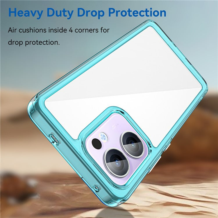 For Oppo Reno13 F 5G Case TPU + Acrylic Protective Clear Phone Cover - Transparent Blue