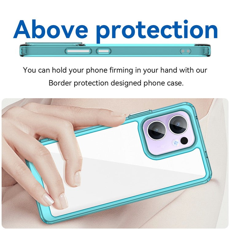 For Oppo Reno13 F 5G Case TPU + Acrylic Protective Clear Phone Cover - Transparent Blue
