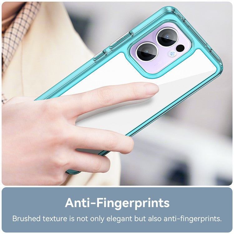 For Oppo Reno13 F 5G Case TPU + Acrylic Protective Clear Phone Cover - Transparent Blue