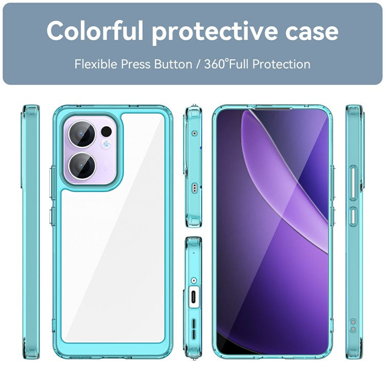 For Oppo Reno13 F 5G Case TPU + Acrylic Protective Clear Phone Cover - Transparent Blue
