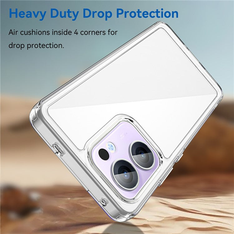 For Oppo Reno13 F 5G Case TPU + Acrylic Protective Clear Phone Cover - Transparent
