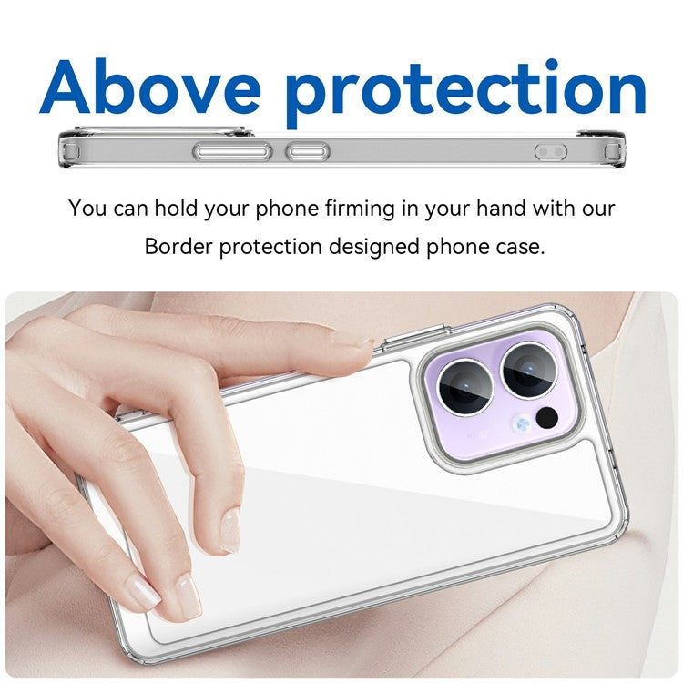 For Oppo Reno13 F 5G Case TPU + Acrylic Protective Clear Phone Cover - Transparent