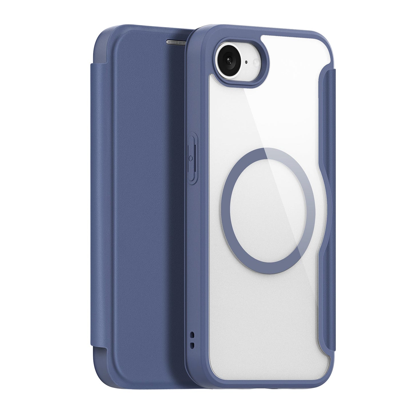 For iPhone SE (2025) Leather Case DUX DUCIS Skin X Pro Series Stand Cover Compatible with MagSafe - Blue