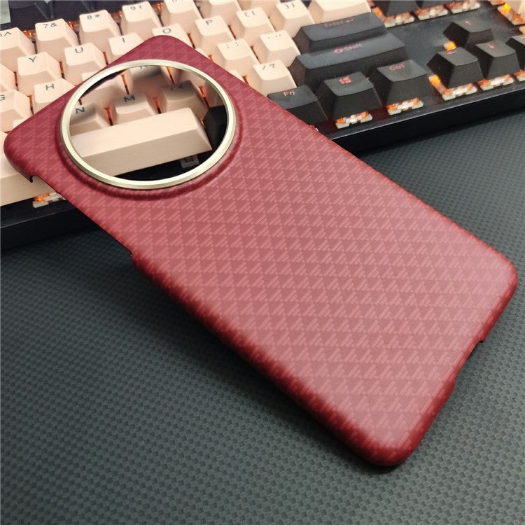 GKK For Huawei Mate 70 Magnetic Case with Metal Lens Frame Hard PC Phone Back Cover Carbon Fiber Texture - Red