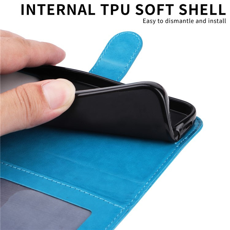 For Oppo Reno13 Pro 5G Case Sunflower Imprint Leather Wallet Phone Cover - Blue