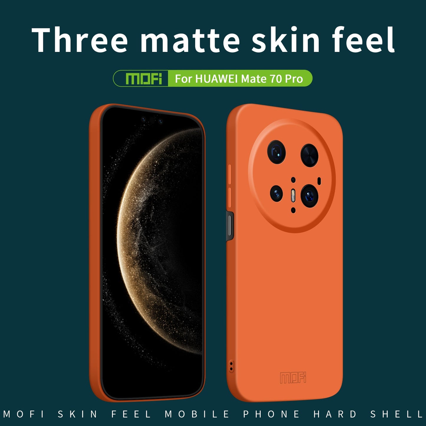 For Huawei Mate 70 Pro Phone Case MOFI JK Qin Series Skin-Touch Matte Anti-fingerprint Back Cover - Orange