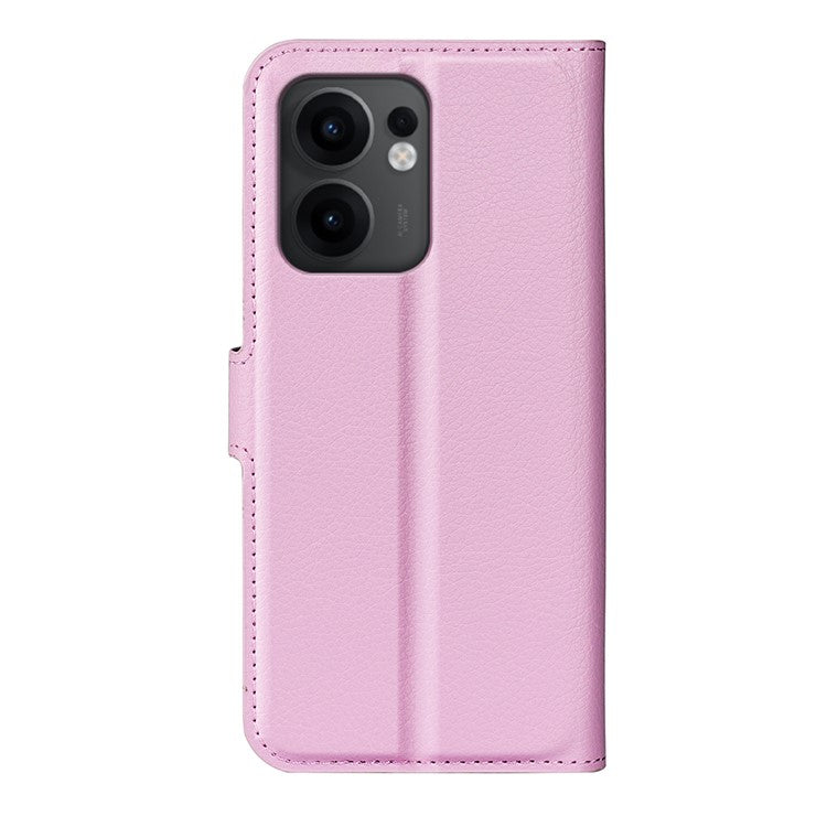 For Oppo Reno13 F 5G Case Litchi Texture Shockproof Leather Wallet Phone Cover - Pink