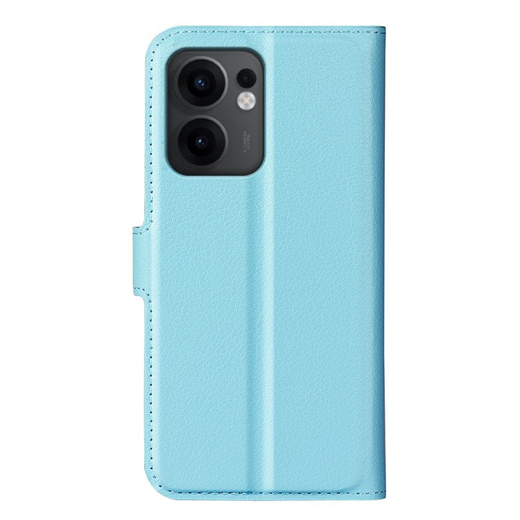 For Oppo Reno13 F 5G Case Litchi Texture Shockproof Leather Wallet Phone Cover - Blue