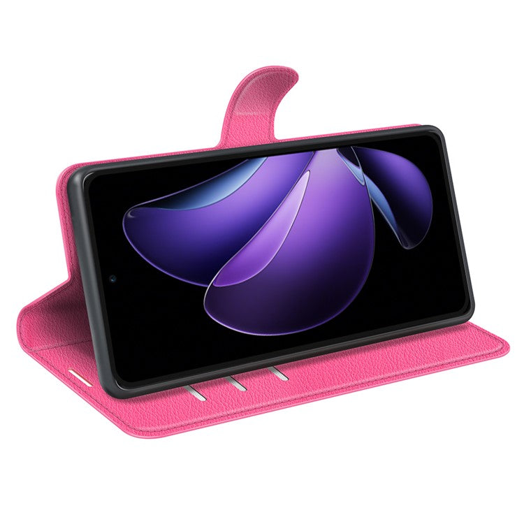 For Oppo Reno13 F 5G Case Litchi Texture Shockproof Leather Wallet Phone Cover - Rose