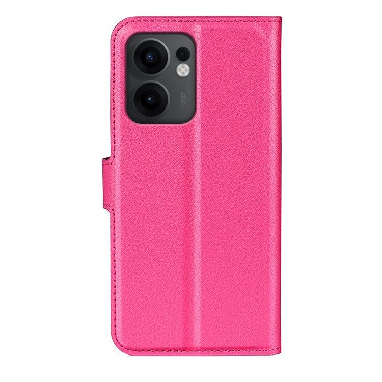 For Oppo Reno13 F 5G Case Litchi Texture Shockproof Leather Wallet Phone Cover - Rose