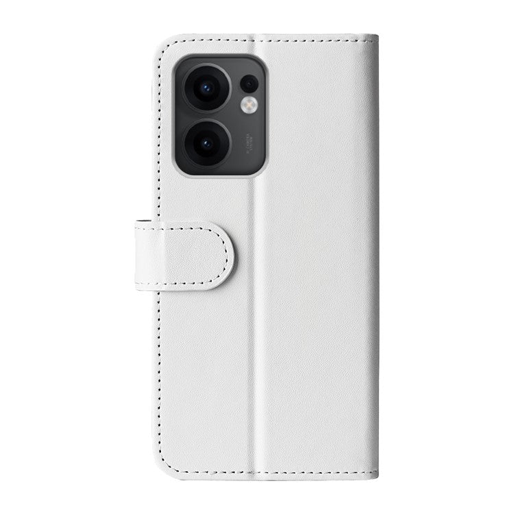 For Oppo Reno13 F 5G Wallet Case Crazy Horse Texture Stand Leather Phone Cover - White