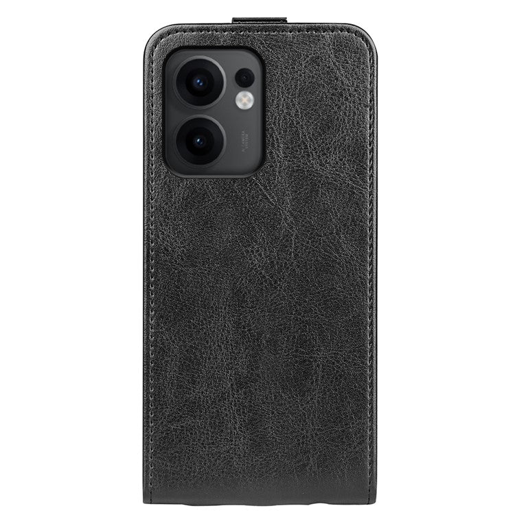 For Oppo Reno13 F 5G Case with Card Slots Vertical Flip Leather Phone Cover - Black