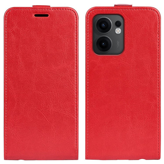 For Oppo Reno13 F 5G Case with Card Slots Vertical Flip Leather Phone Cover - Red
