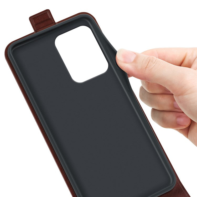 For Oppo Reno13 F 5G Case with Card Slots Vertical Flip Leather Phone Cover - Brown