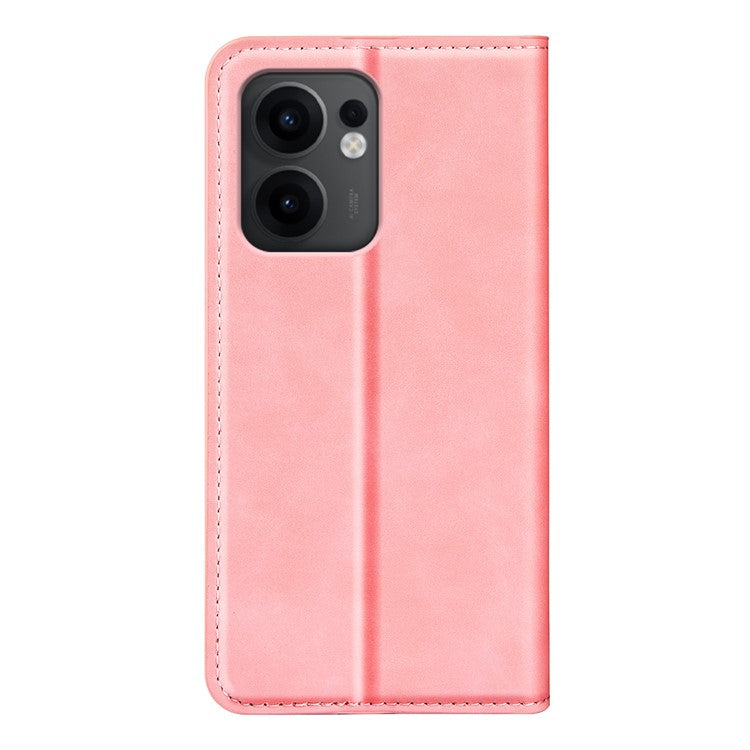 For Oppo Reno13 F 5G Case Skin Touch Leather Wallet Phone Cover - Pink