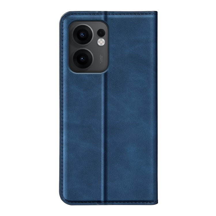 For Oppo Reno13 F 5G Case Skin Touch Leather Wallet Phone Cover - Blue