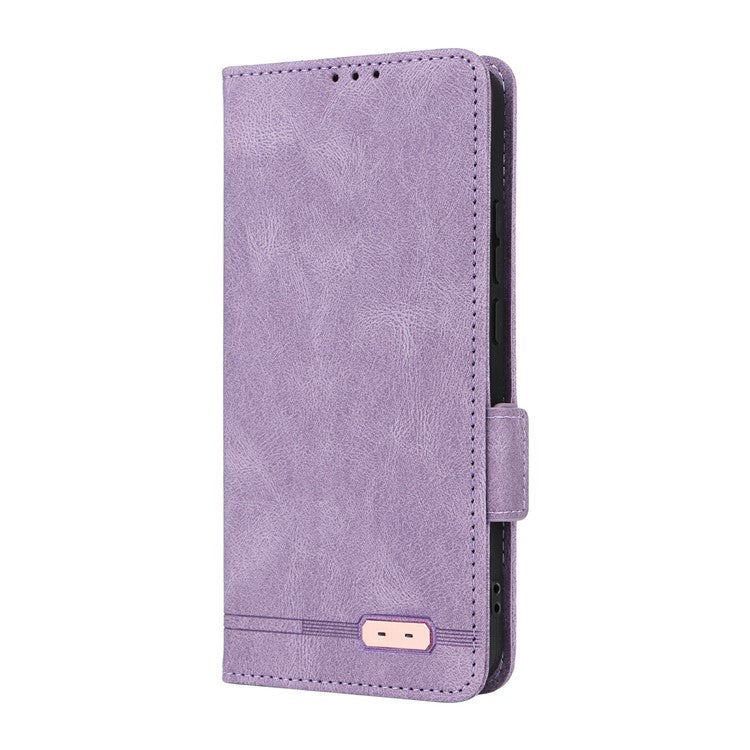 For Oppo Reno13 Pro 5G Case Leather Wallet Flip Phone Cover with Hardware Decor - Purple