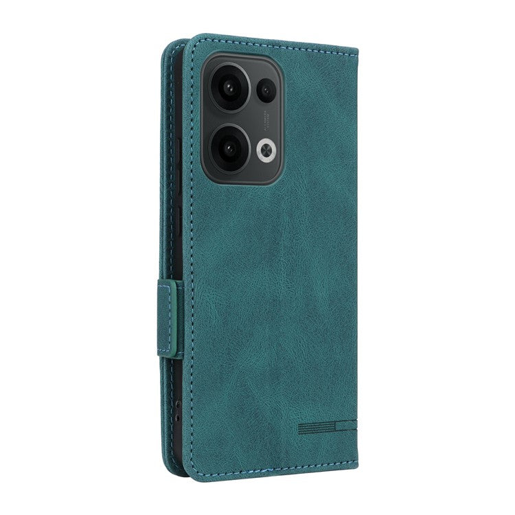 For Oppo Reno13 Pro 5G Case Leather Wallet Flip Phone Cover with Hardware Decor - Blue