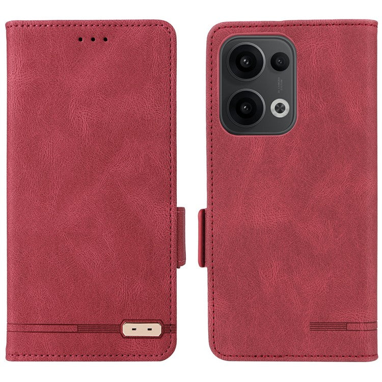 For Oppo Reno13 Pro 5G Case Leather Wallet Flip Phone Cover with Hardware Decor - Rose