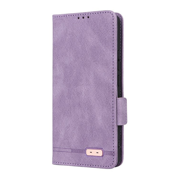 For Oppo Reno13 F 5G Case Leather Wallet Flip Phone Cover with Hardware Decor - Purple