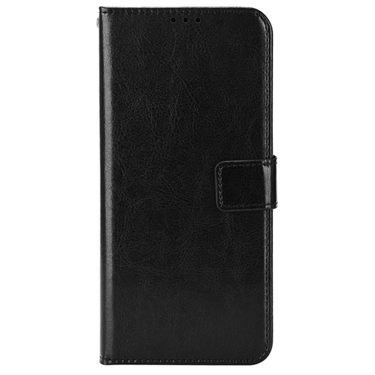 For Google Pixel 7 5G Magnetic Clasp Protective Phone Case Foldable Stand Crazy Horse Texture PU Leather Wallet Cover - Black