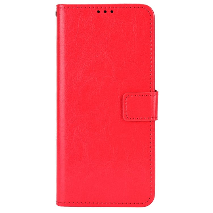 For Google Pixel 7 5G Magnetic Clasp Protective Phone Case Foldable Stand Crazy Horse Texture PU Leather Wallet Cover - Red
