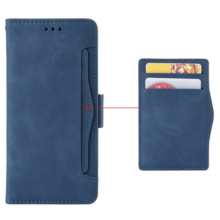Shockproof Phone Cover For Google Pixel 7 5G, PU Leather Wallet Case Dual Magnetic Clasp Phone Shell with Stand Card Holder - Blue