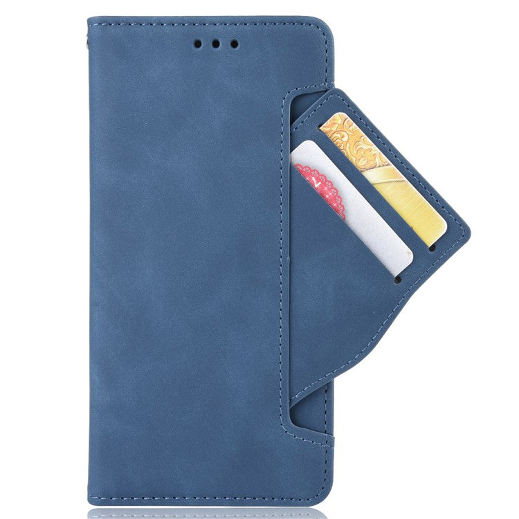 Shockproof Phone Cover For Google Pixel 7 5G, PU Leather Wallet Case Dual Magnetic Clasp Phone Shell with Stand Card Holder - Blue