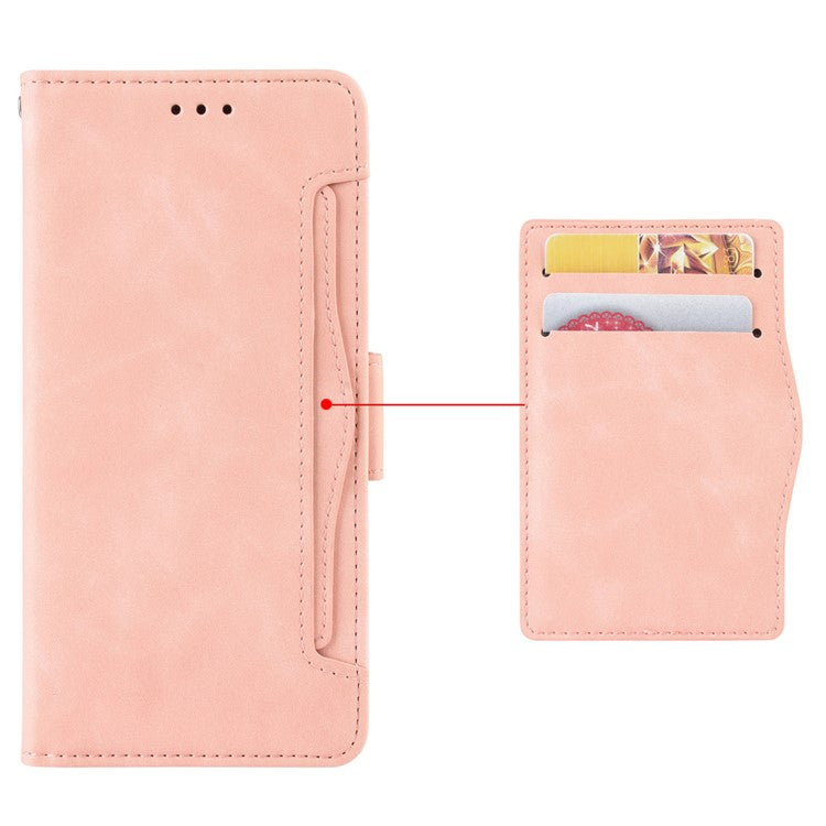 Shockproof Phone Cover For Google Pixel 7 5G, PU Leather Wallet Case Dual Magnetic Clasp Phone Shell with Stand Card Holder - Pink