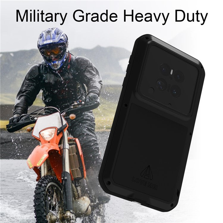 LOVE MEI For Huawei Mate 70 Pro / Mate 70 Pro+ Case Tempered Glass Screen Protector Metal + Silicone Phone Cover - Black