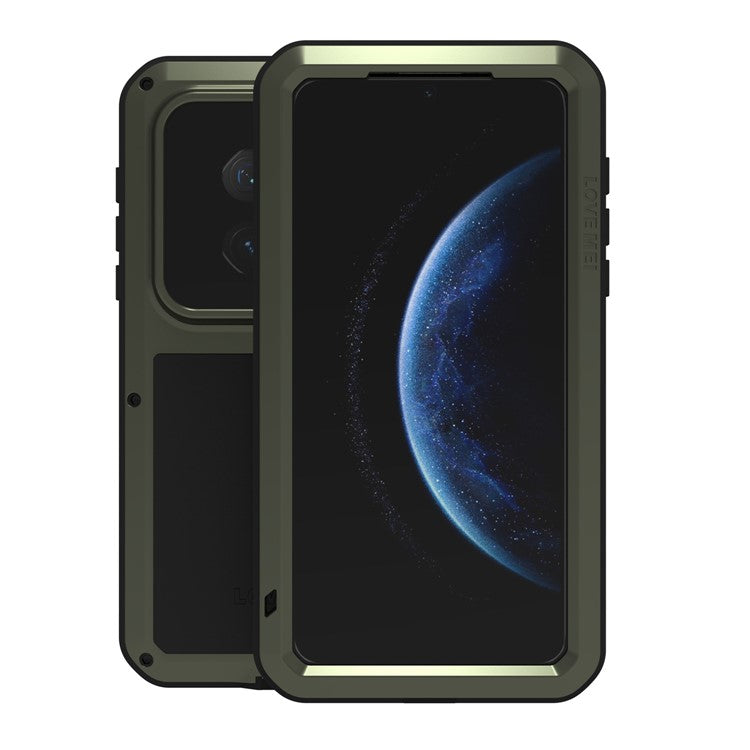 LOVE MEI For Huawei Mate 70 Pro / Mate 70 Pro+ Case Tempered Glass Screen Protector Metal + Silicone Phone Cover - Green