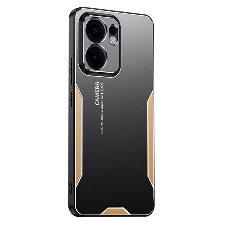 For Oppo Reno13 F 4G Phone Case Aluminium Alloy TPU PC Back Cover - Gold