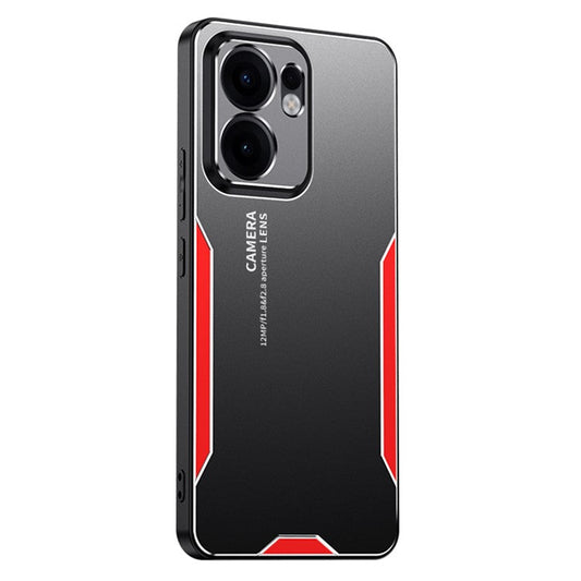 For Oppo Reno13 F 4G Phone Case Aluminium Alloy TPU PC Back Cover - Red