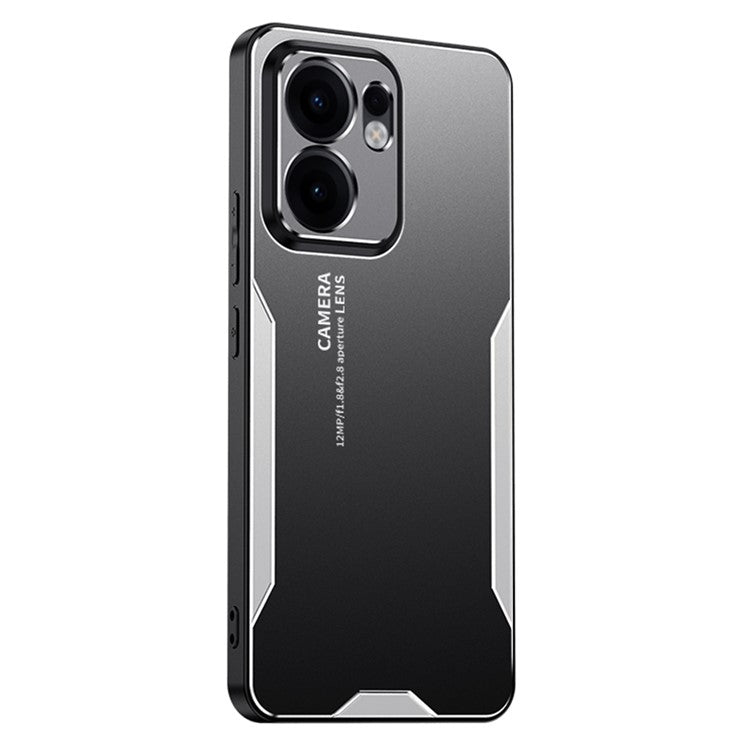 For Oppo Reno13 F 4G Phone Case Aluminium Alloy TPU PC Back Cover - Silver
