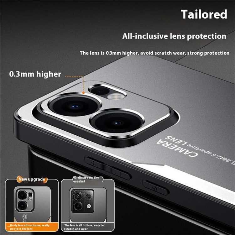 For Oppo Reno13 F 4G Phone Case Aluminium Alloy TPU PC Back Cover - Silver