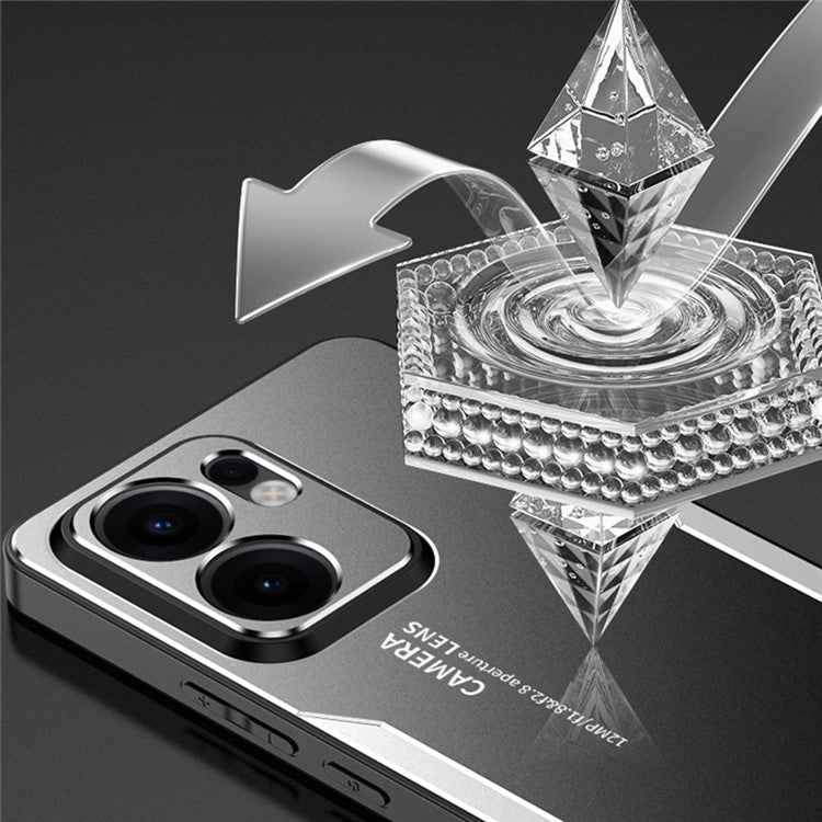 For Oppo Reno13 F 4G Phone Case Aluminium Alloy TPU PC Back Cover - Silver
