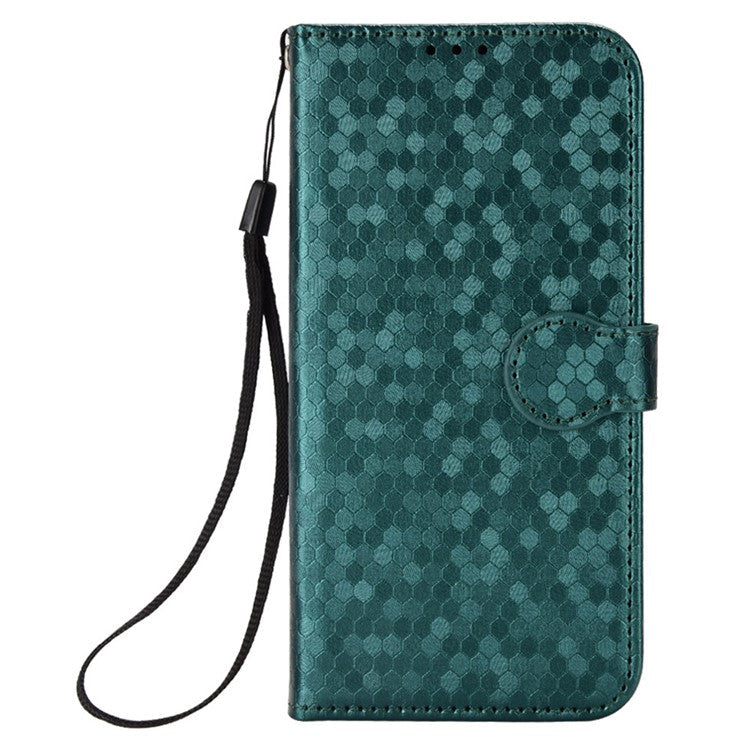For Oppo Reno13 F 5G Wallet Case Dot Pattern Imprint PU Leather Phone Cover - Green
