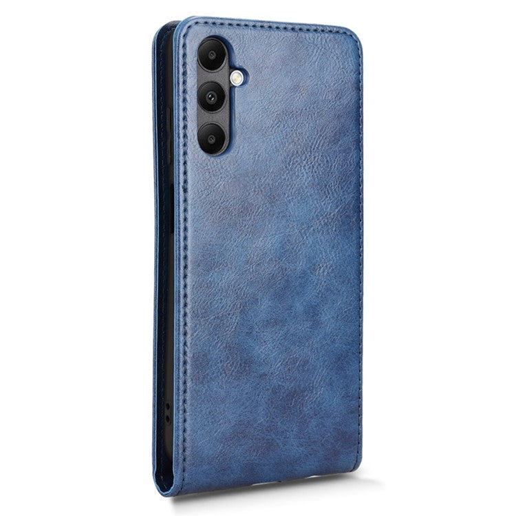 For Samsung Galaxy M14 4G / A05s 4G Case with Card Slot Magnetic Vertical Flip Leather Phone Cover - Dark Blue