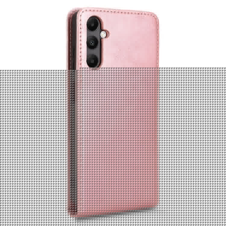 For Samsung Galaxy M14 4G / A05s 4G Case with Card Slot Magnetic Vertical Flip Leather Phone Cover - Rose Gold