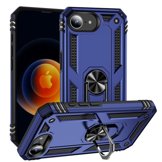 For iPhone 16e Case PC + TPU Phone Cover with Kickstand - Blue