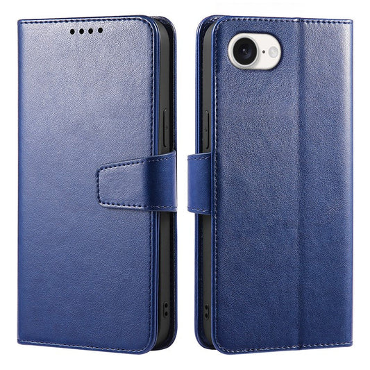 For iPhone 16e Case Stand Card Holder Wallet Leather Phone Cover - Blue