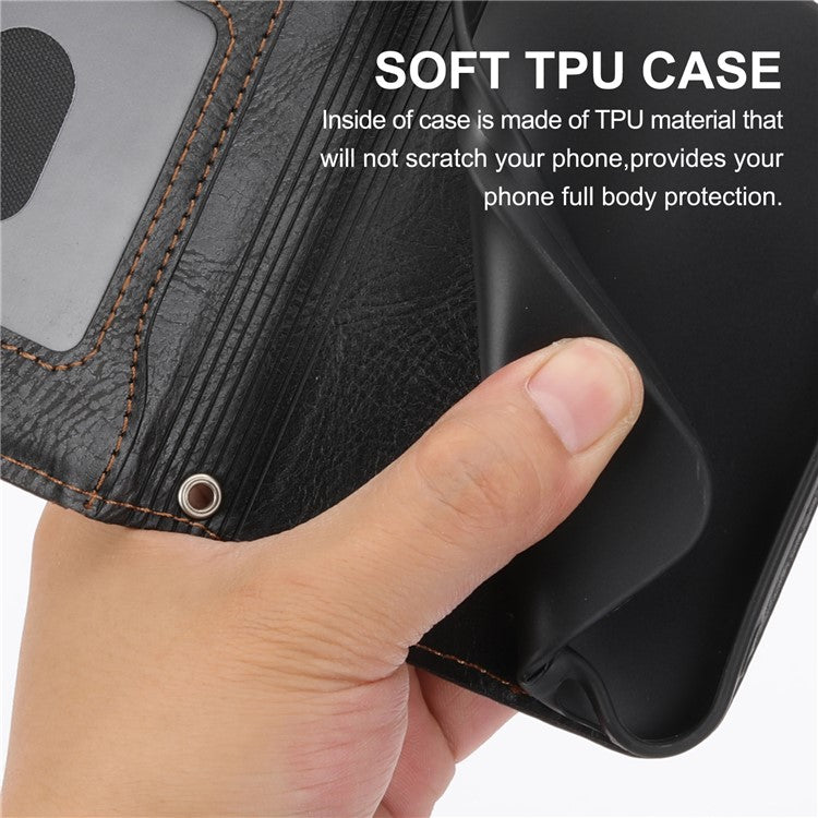 For iPhone 16e Case Zipper Pocket Leather Phone Cover with Crossbody Shoulder Strap - Black