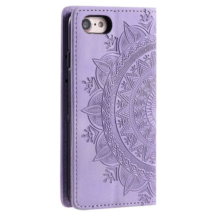 Style-010 For iPhone 16e Case Magnetic Closing Leather Phone Cover Pattern Imprinted - Purple