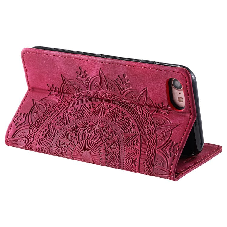 Style-010 For iPhone 16e Case Magnetic Closing Leather Phone Cover Pattern Imprinted - Rose