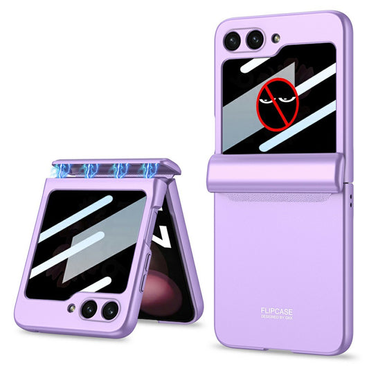 GKK 10691 For Samsung Galaxy Z Flip7 FE 5G / Z Flip6 5G Case with Privacy Screen Film Magnetic Hinge Protection Phone Cover - Purple