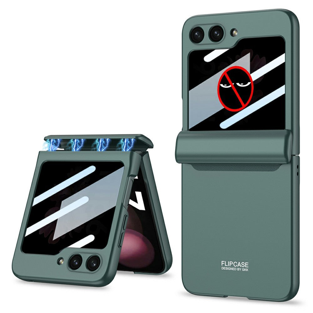 GKK 10691 For Samsung Galaxy Z Flip7 FE 5G / Z Flip6 5G Case with Privacy Screen Film Magnetic Hinge Protection Phone Cover - Green