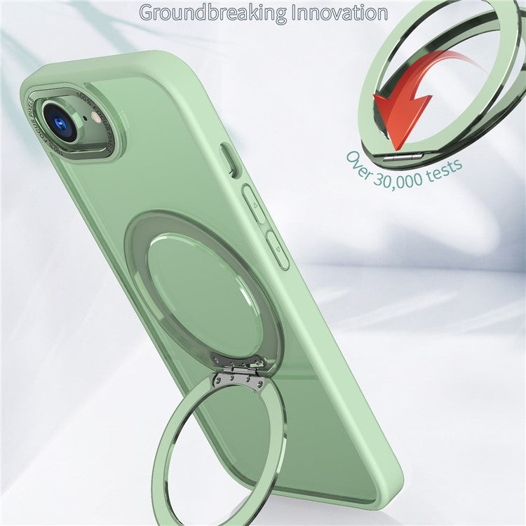 For iPhone 16e Case Compatible with MagSafe TPU + Acrylic Kickstand Phone Cover - Green